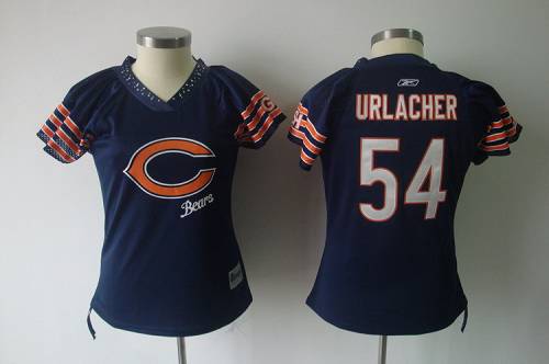 Bears #54 Brian Urlacher Blue Blue 2011 Women's Field Flirt NFL Jersey